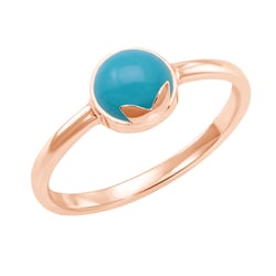 Goldener Ring mit Cabochon-Türkis Yana