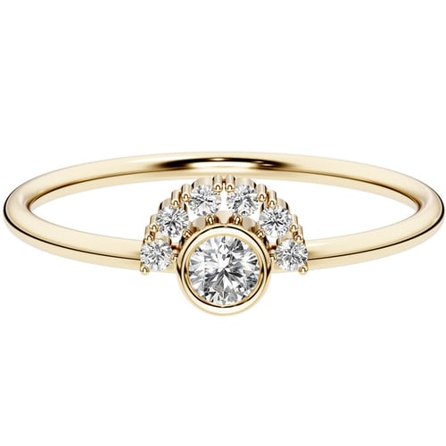 Ring mit einem halben Halo mit Diamanten Jorg