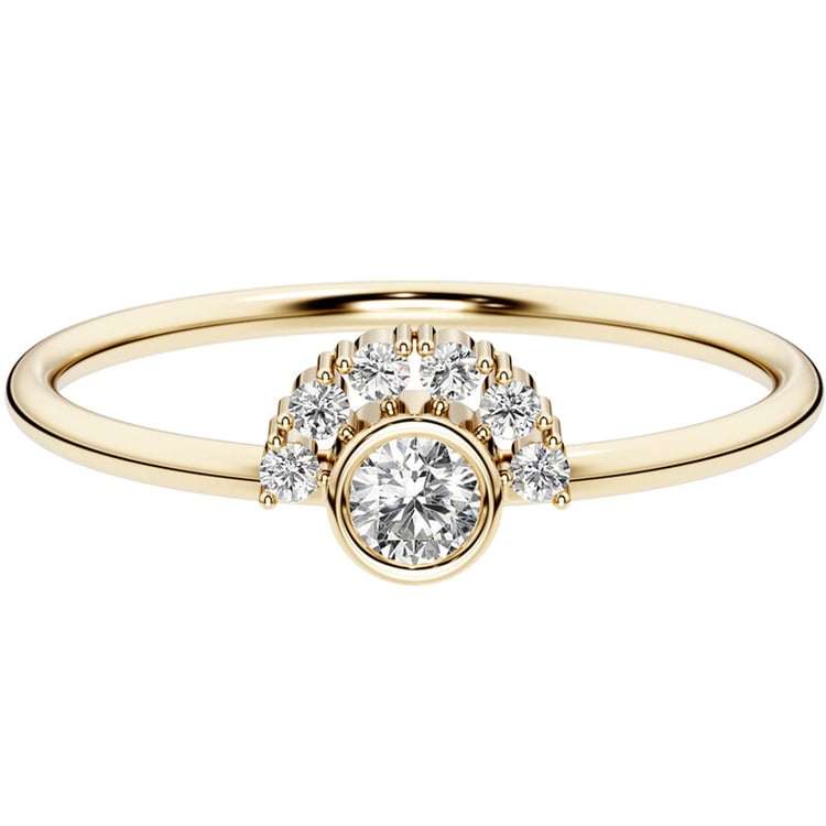 Ring mit einem halben Halo mit Diamanten Jorg 152315