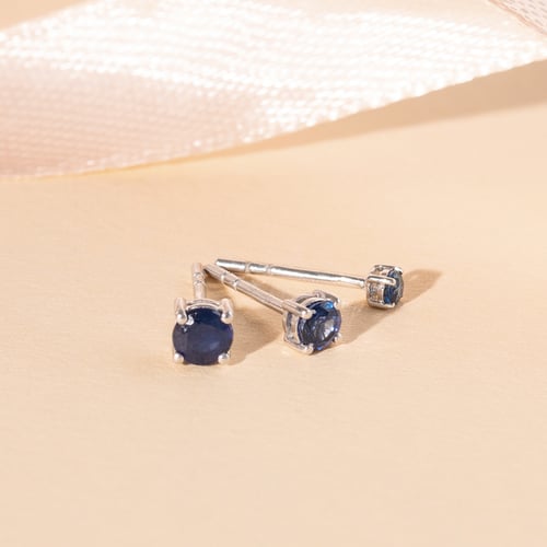 Ohrstecker mit blauen Saphiren und Auswahl der Größe Franci