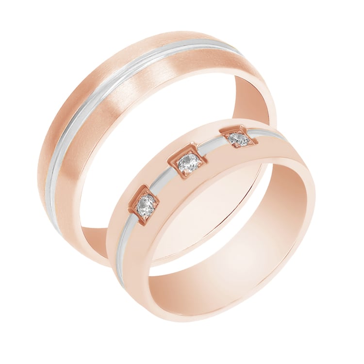 Goldene Eheringe mit Diamanten Tesel 105516