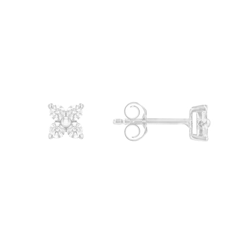 Silberne Ohrstecker in Blumenform mit Lab Grown Diamanten Teresia