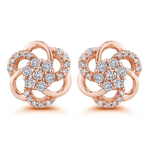 Diamantohrringe in Form von Blumen Belisario