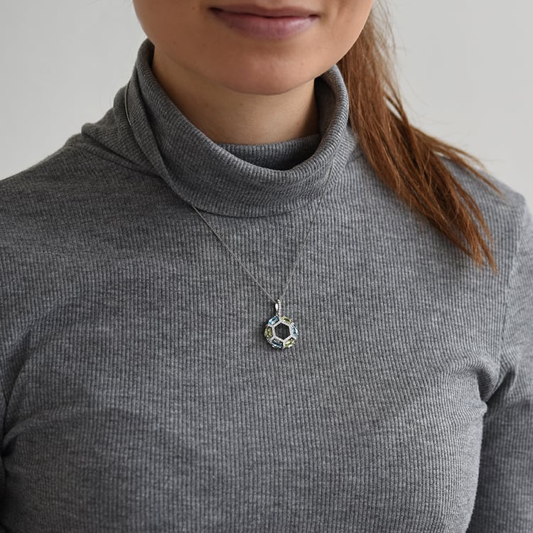 Silberanhänger voller Olivine und Topase Rayni 61910