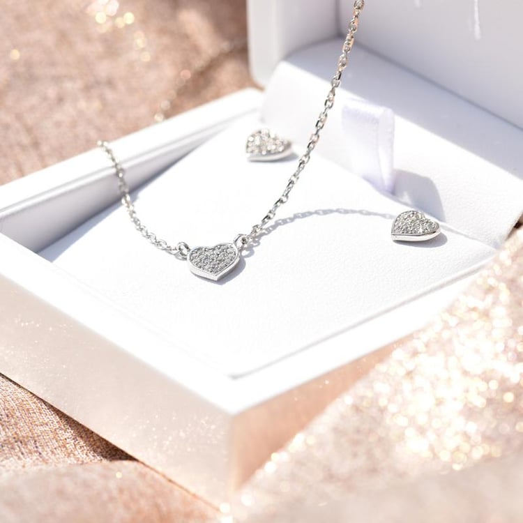Diamanten Schmuckset Herzen in Eppi-Geschenkbox 26903