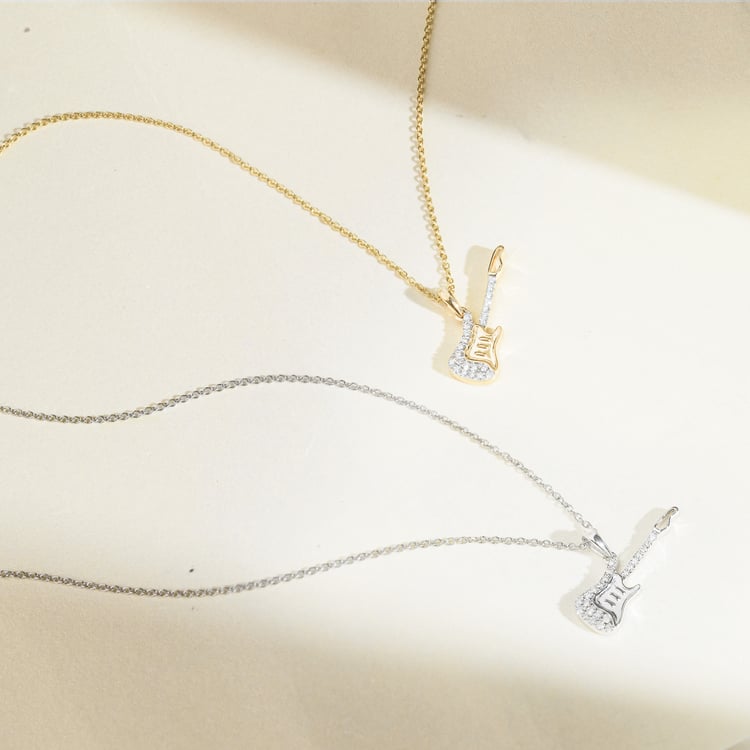 Anhänger mit Lab Grown Diamanten in Form einer Gitarre 164896