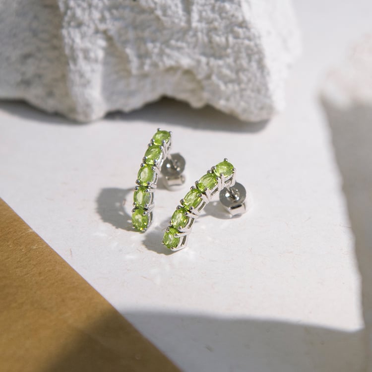 Silberohrringe mit Olivinen Felixa 109320