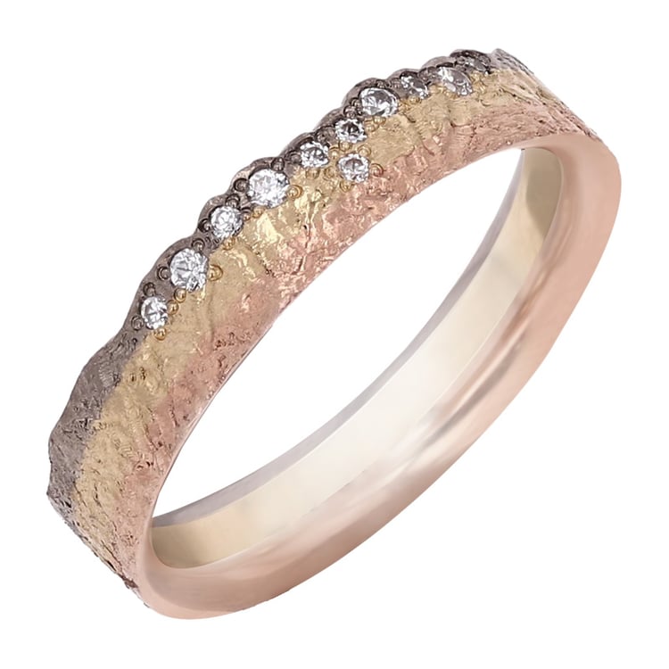 Originelle Trauringe aus Gold mit Diamanten Diame 98600