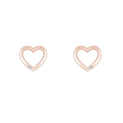 Goldene Ohrringe in Herzform mit Diamanten Stella