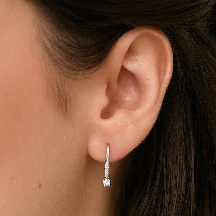 Silberne Hängeohrringe mit natürlichen Diamanten 158802