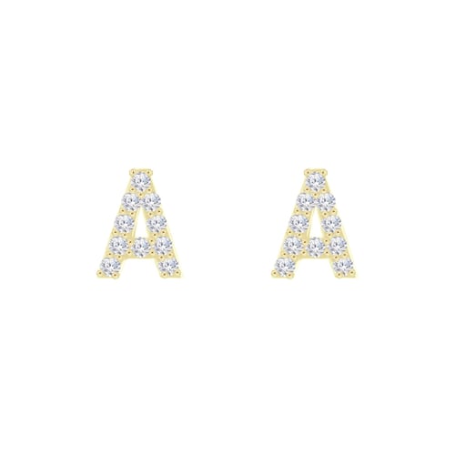 Ohrstecker mit Lab Grown Diamanten in Buchstabenform Ihrer Wahl Griff