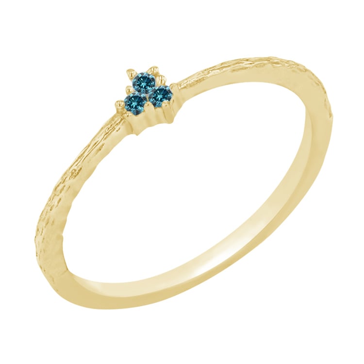 Zarter silberner Ring mit blauen Diamanten Milan 85879