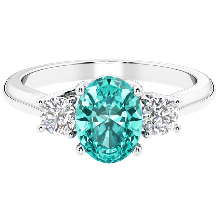 Goldener Ring mit einem Lab Grown Paraiba Turmalin und Diamanten Brink 145119