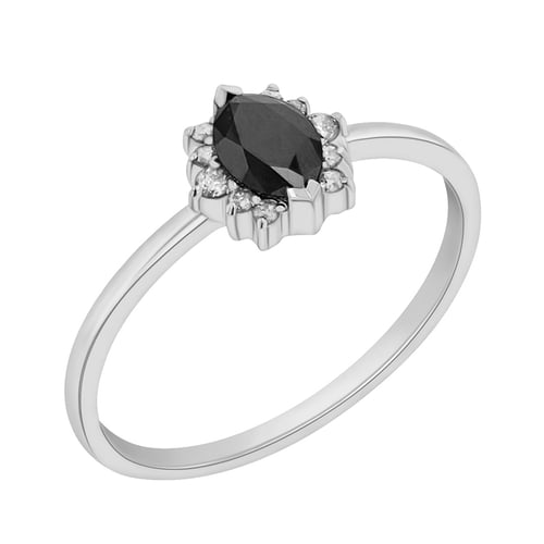 Verlobungsring mit schwarzem Marquise Diamanten Mya