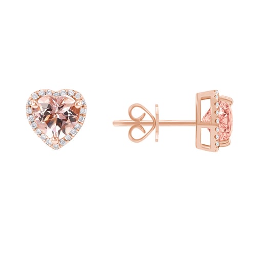 Goldene Ohrringe mit Morganit und Diamanten Iveri