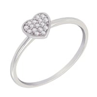 Silberner Ring mit einem Herzen voller Lab Grown Diamanten Ubline