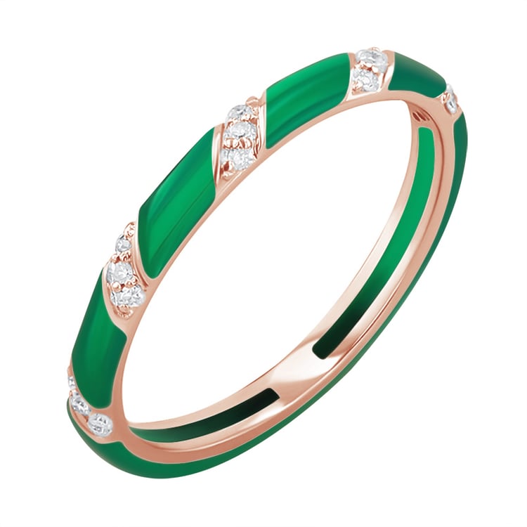 Grüner Keramikring mit Diamanten Astair 128732