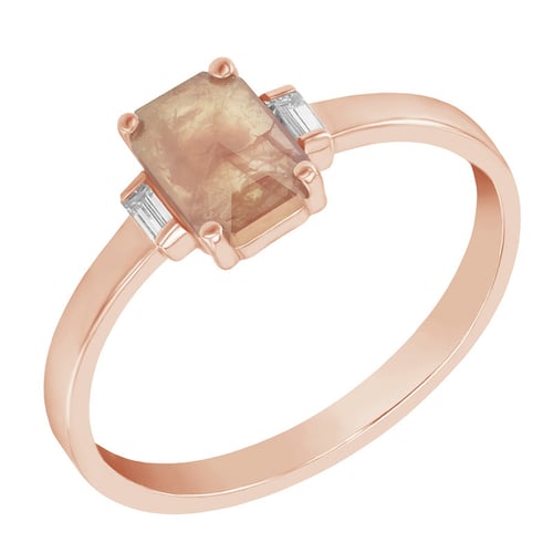 Ring mit emerald Salt and Pepper Diamant Carisa