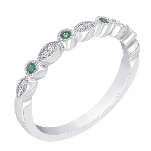 Memoryring mit Smaragden und Diamanten und Herrenring Harieta