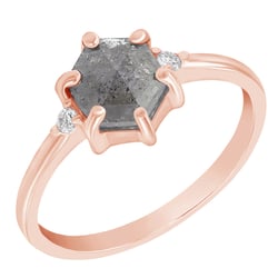Goldring mit Salt and Pepper Diamant und Lab Grown Diamanten Felice
