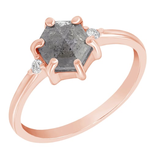 Goldring mit Salt and Pepper Diamant und Lab Grown Diamanten Felice