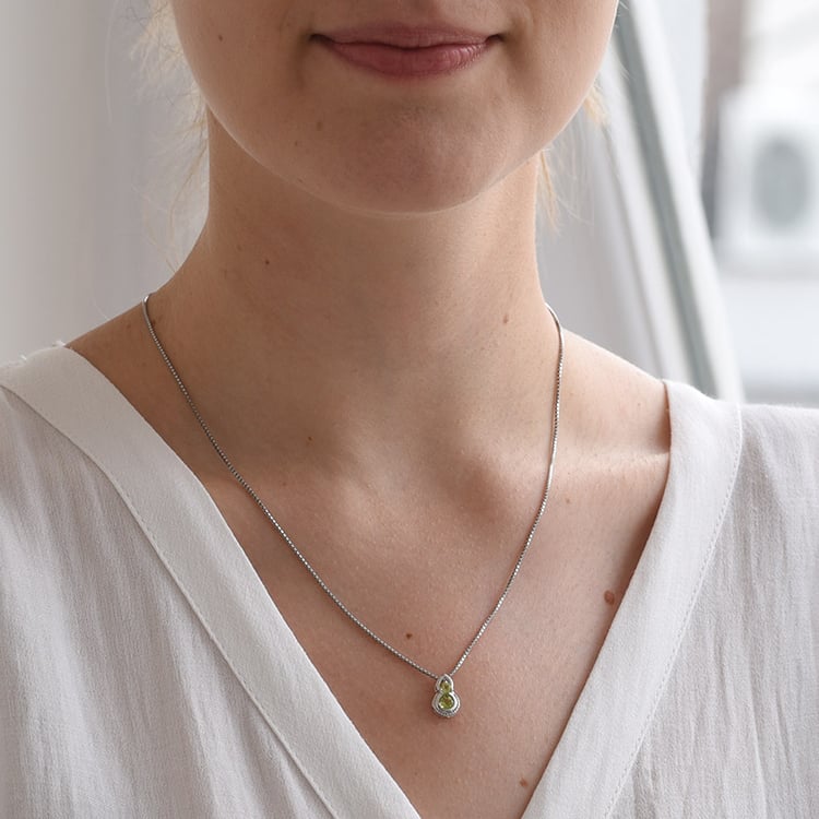 Halskette aus Silber mit Olivinen Elia 66767