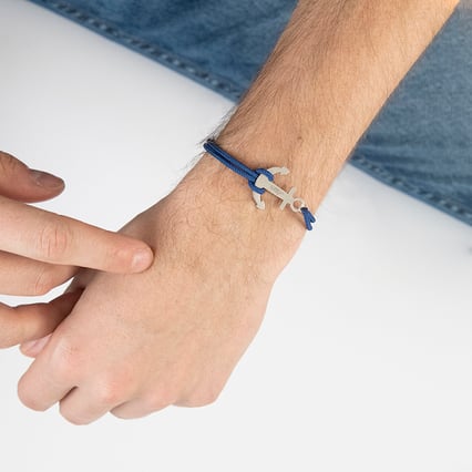 String-Armband für Herren mit einem Anker Burks