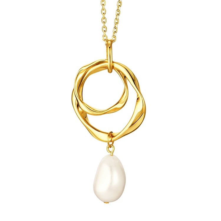 Vergoldeter Anhänger mit Perle Elana