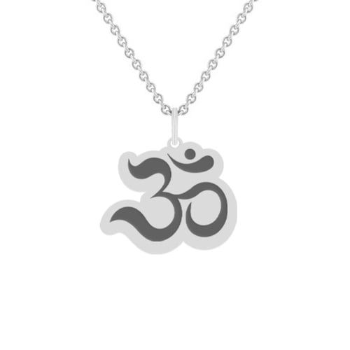 Silberner Yoga Anhänger mit dem Symbol Om