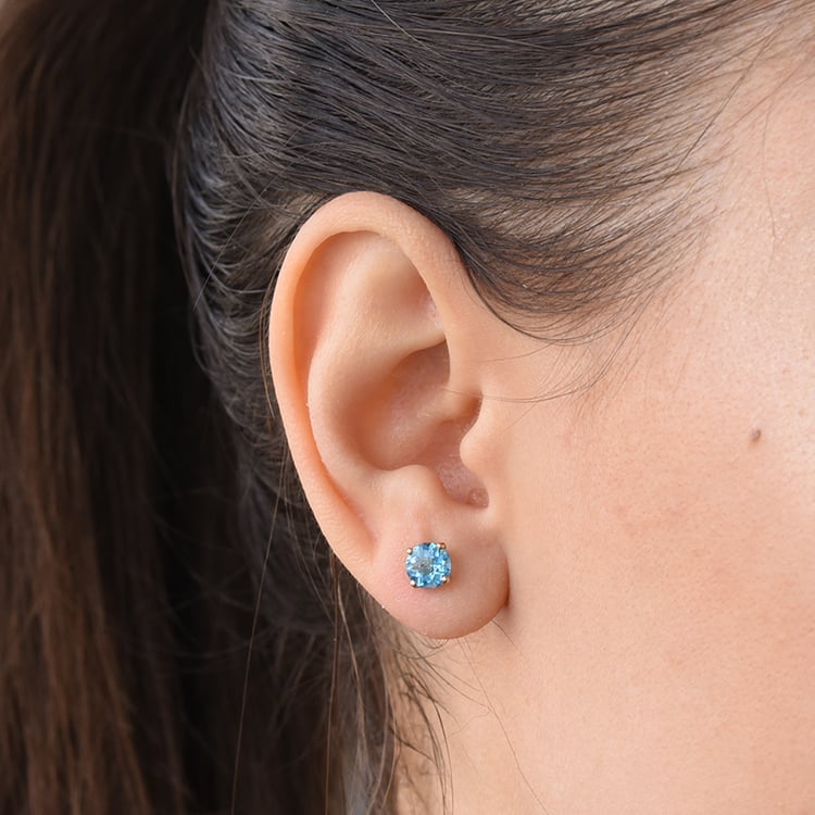 Goldene Ohrstecker mit runden Topasen Hulda 90535