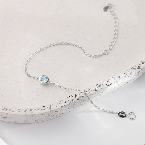 Silbernes Armband mit einem Aquamarin Arleth