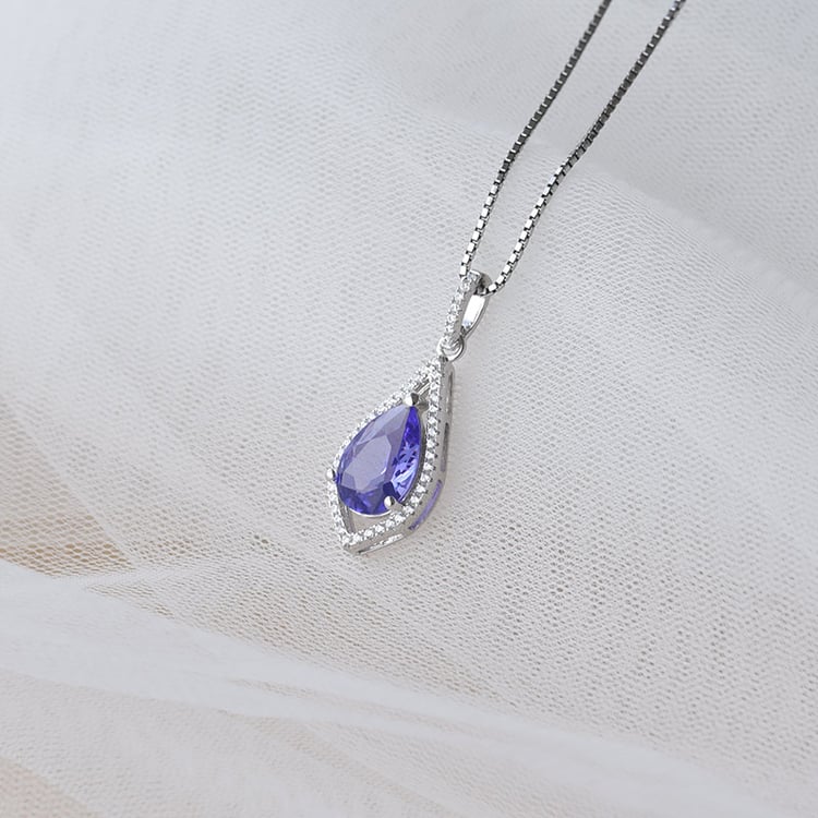 Silberner Anhänger mit Tansanit 67575