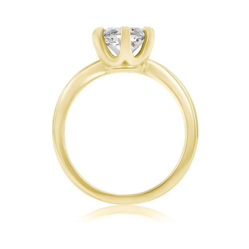 Goldener Verlobungsring mit Solitär-Moissanit Mukti