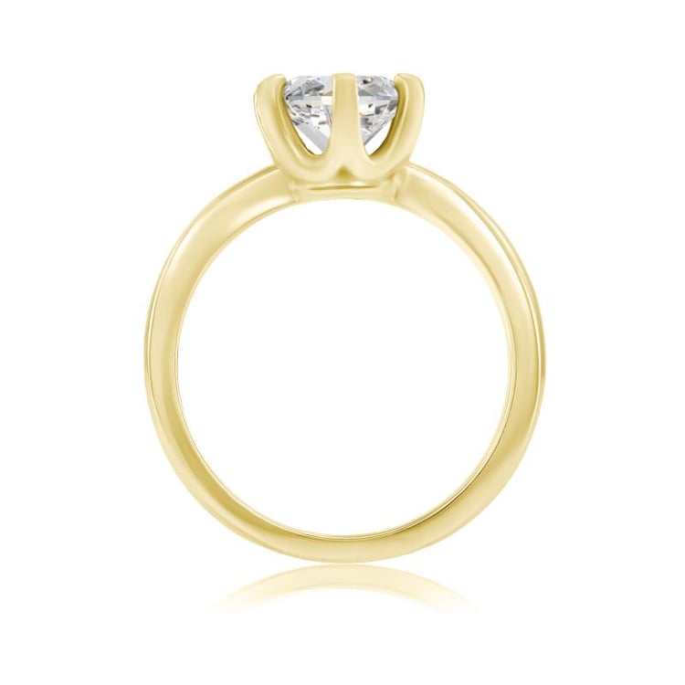 Goldener Verlobungsring mit Solitär-Moissanit Mukti 38880