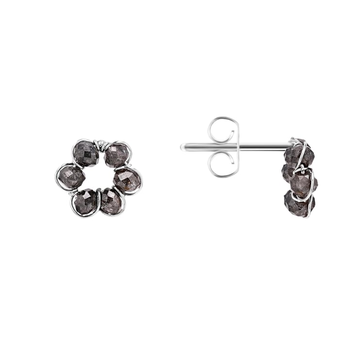 Ohrringe in Blumenform mit Salt and Pepper Diamanten Silva 98732