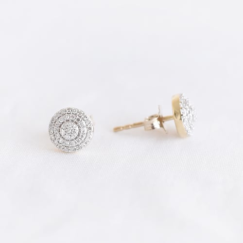 Silberne runde Ohrstecker mit Lab Grown Diamanten Cornelia