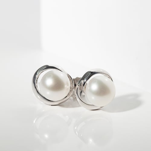 Perlenohrringe in Silber Lucas