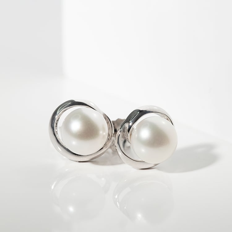 Perlenohrringe in Silber Lucas 114786