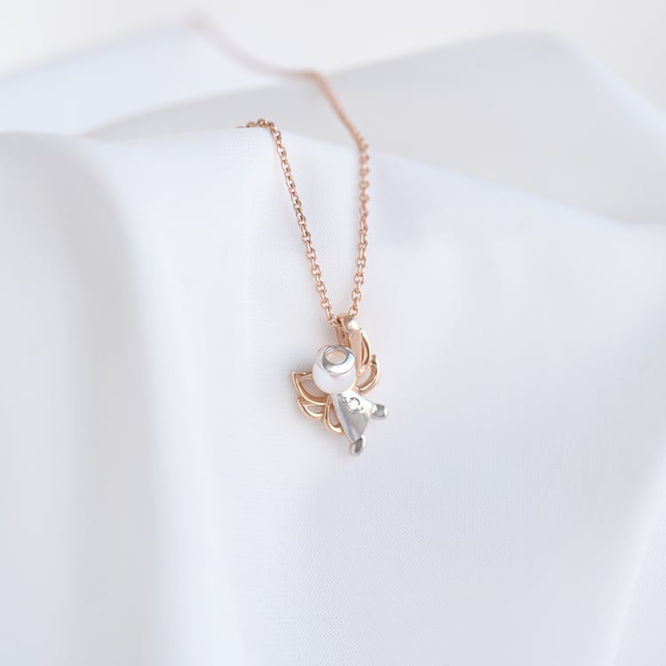 Engelanhänger mit Perle und Diamanten Ume 91881