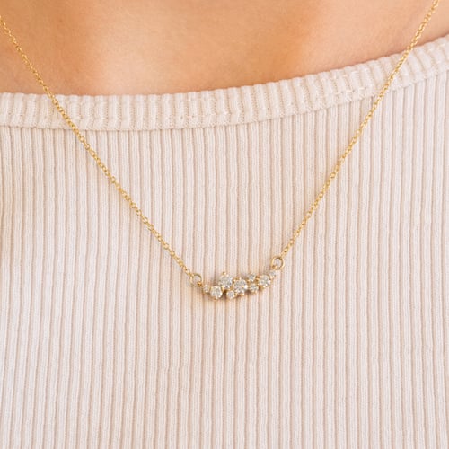 Goldene Cluster-Kette mit Lab Grown Diamanten Kianna