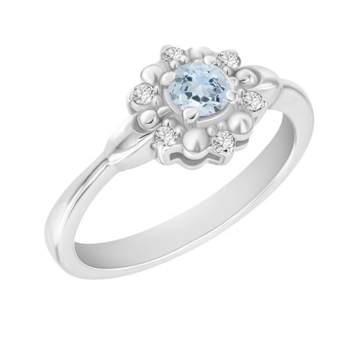 Goldring mit Aquamarin und Diamanten Dylah