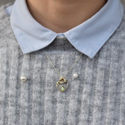 Anhänger Mutter und Kind mit Olivin und Diamant Ella