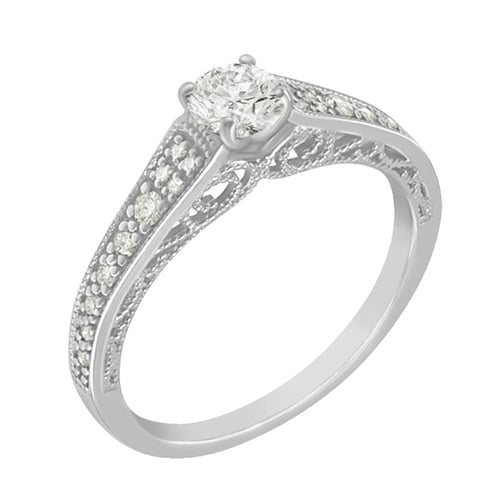 Goldener Vintage Verlobungsring voller Diamanten Keran