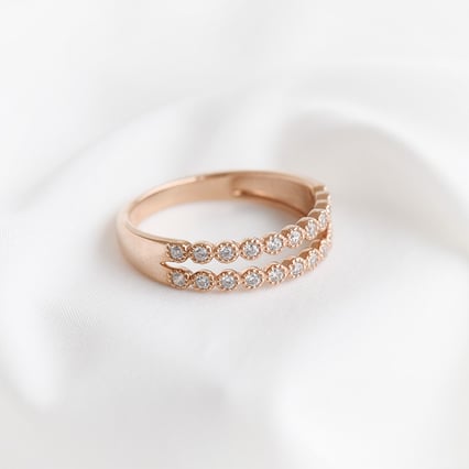 Doppelter Eternity-Ring mit Diamanten Winoc