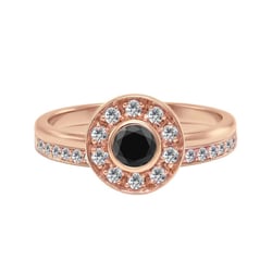 Verlobungsring Set mit schwarzem Diamant Eyva