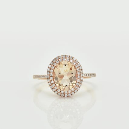 Goldener Ring mit Morganit und Diamanten Danae