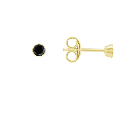 Silberne Ohrstecker mit schwarzen Diamanten in Bezelfassung Tofine