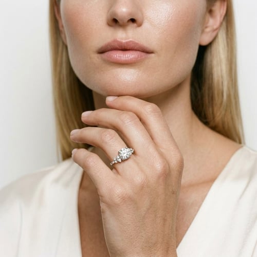 Verlobungsring mit Buchstaben und Diamanten Olha