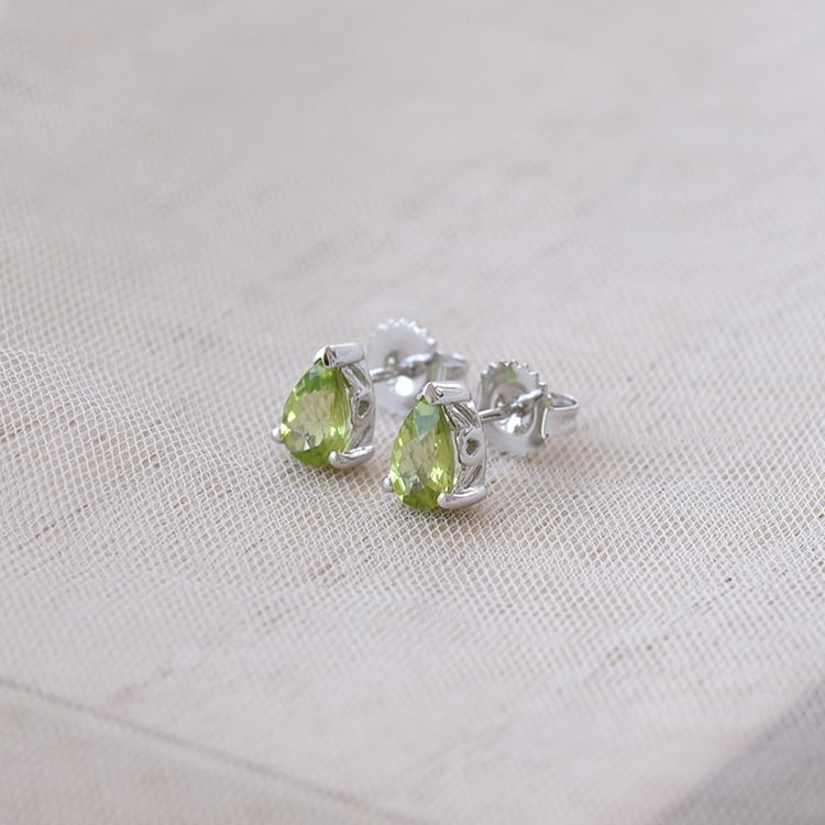 Silberne Ohrringe mit Olivinen Nandika 68953