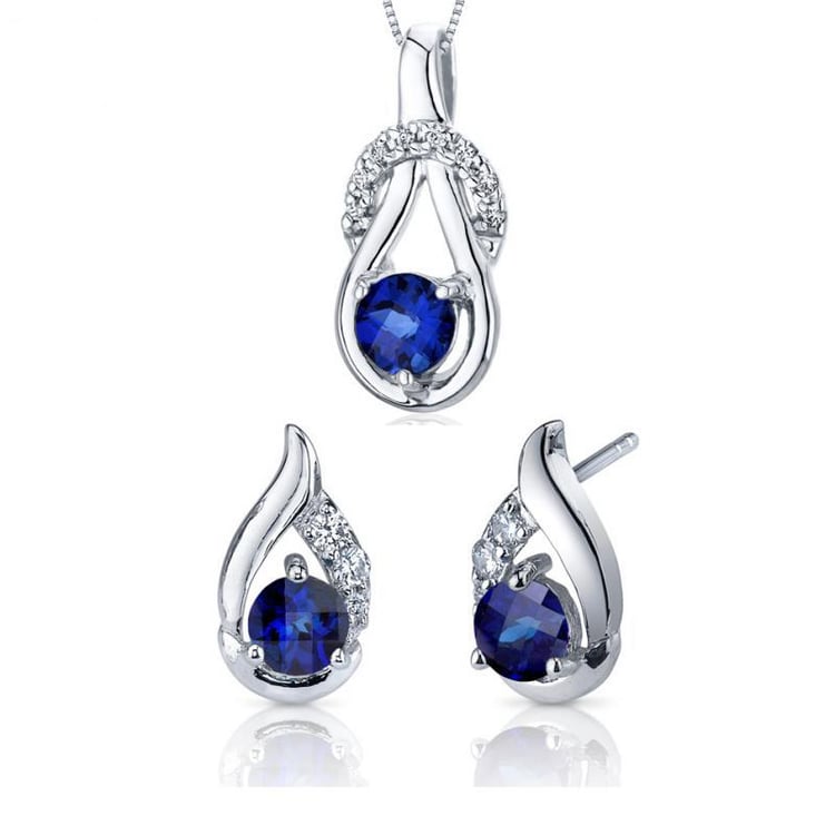 Silbernes Schmuckset mit Saphiren Havya